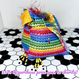 Handmade Patchwork Beaded Bird Pincushion