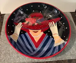 Certified International Red Lady Society Serving Bowl  13"  # 3047