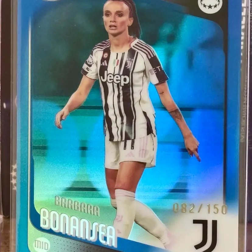 Barbara Bonansea 2025-26 Topps Chrome UWCL Blue Refractor /150 Juventus Italy
