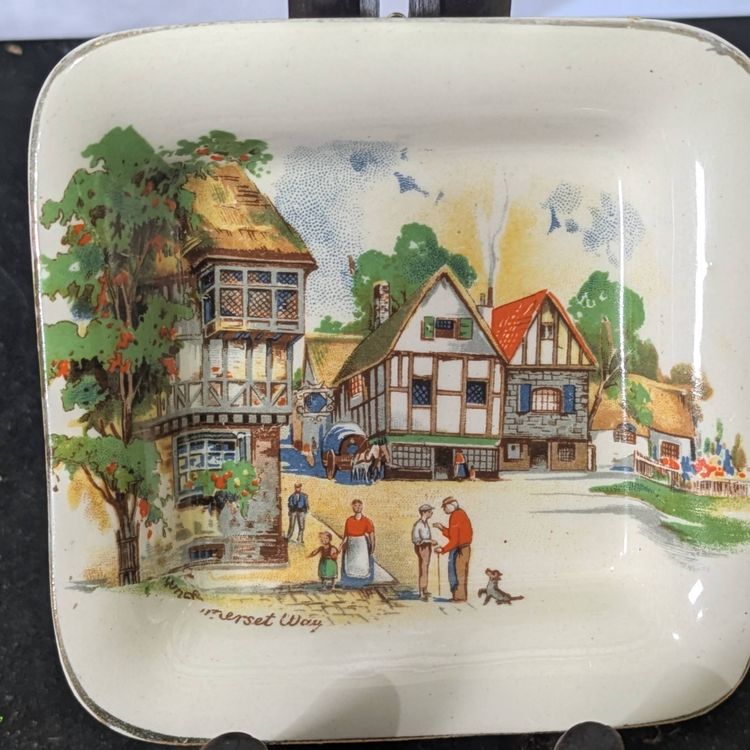 Vintage Lancaster and Sandland Down Sumerset Way 4" Plate Trinket Butter Tea Bag