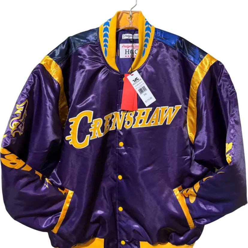 New$175 Kobe Bryant Mamba Crenshaw Los Angeles Lakers Satin Jacket 3XL