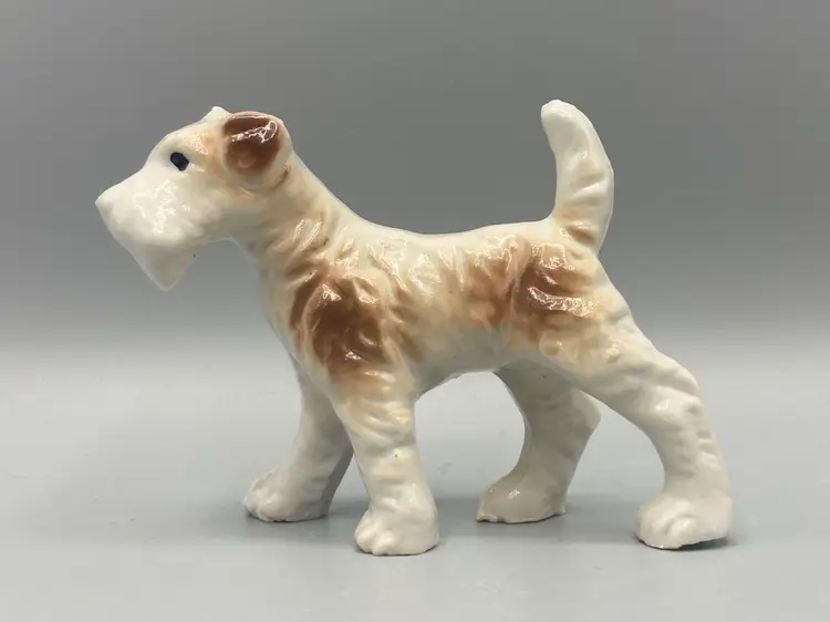 Vintage Miniature Ceramic Schnauzer Dog Figurine