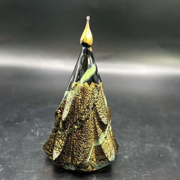 Murano Vetro Artistico Glass Tree Green And Gold