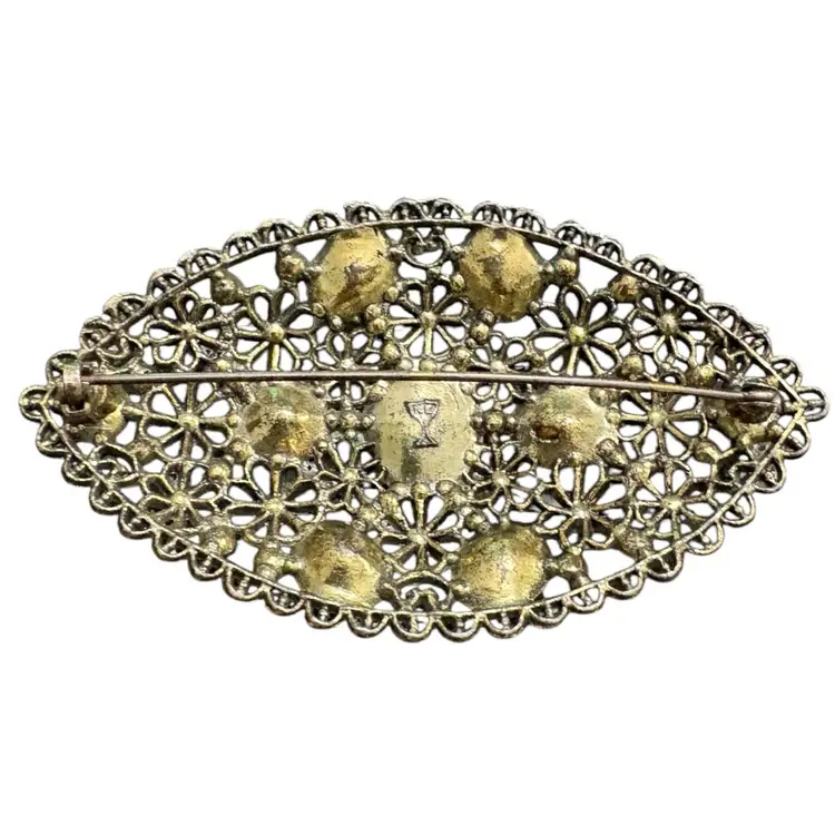 New England Glass Works Art Deco Revival Brooch