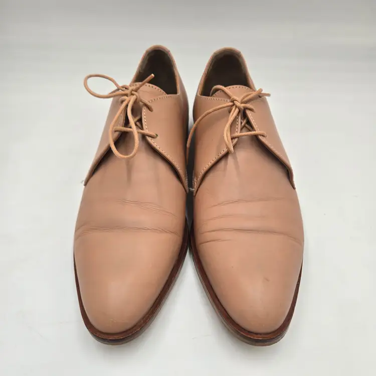 Everlane Women's Blush Leather Modern Oxford Made In Italy Sz 8 Lace Up Quality