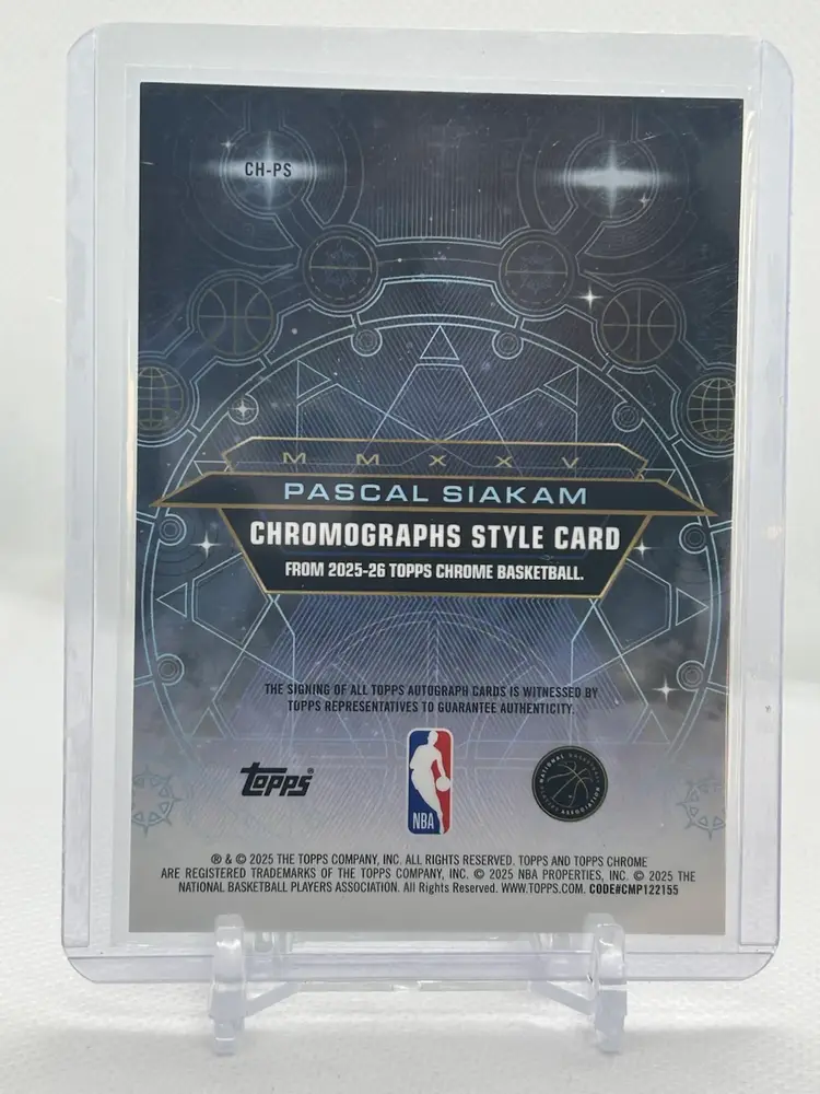 Paskal Siakam 2025-2026 Topps Chrome Chromographs Auto Indiana Pacers