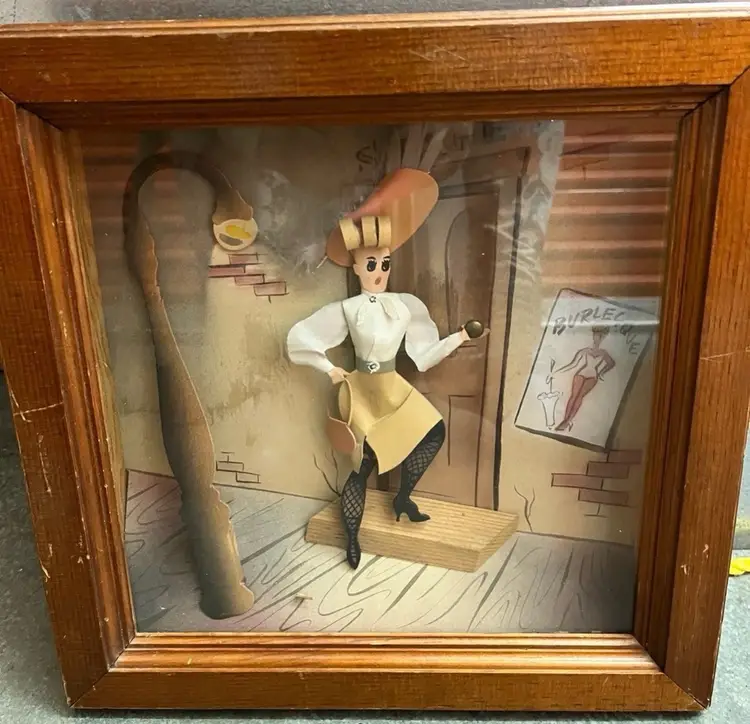 Vintage burlesque shadow box from the 1950's by shadow craft by Cole
