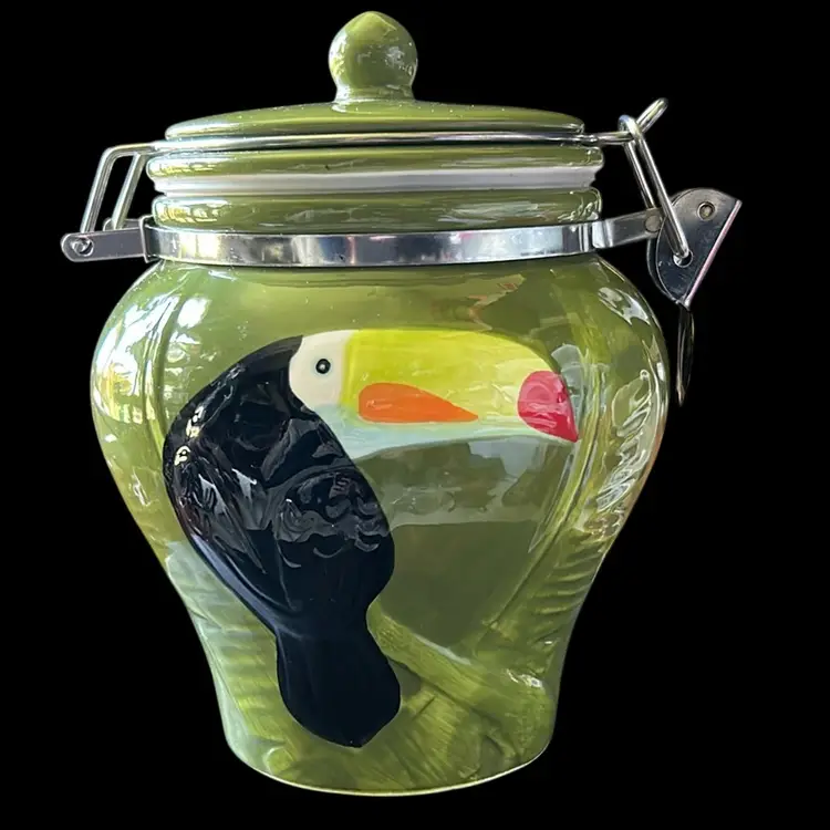 Early Bird Special: Boston Warehouse Toucan Bird Hinged Jar 5.5”x 6” x 3”