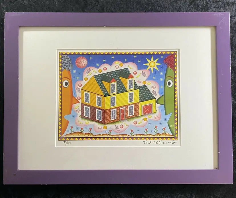Rodney Greenblat Computer Graphic Print Dream House With Fruit 12/100 Signed