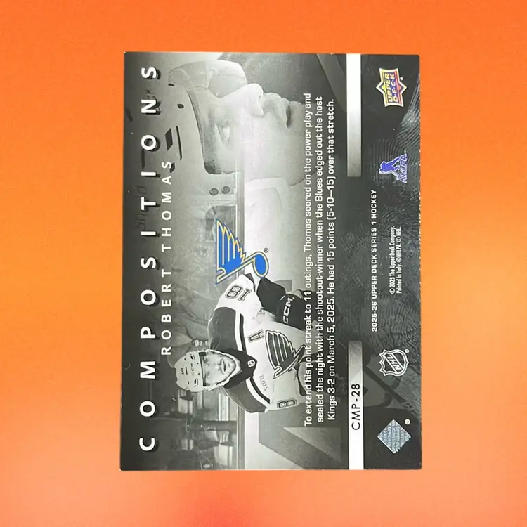 2025-26 Upper Deck Compositions A Robert Thomas #CMP-28 Blues Card NHL
