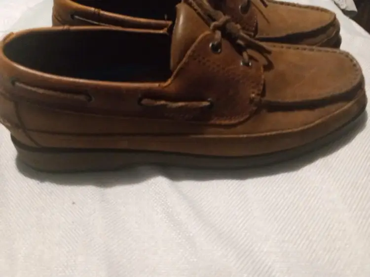 Leather Boat Loafter's Size 10 Pre Owned Water Proof