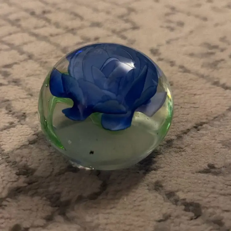 Blue Flower Paperweight - 2.5”