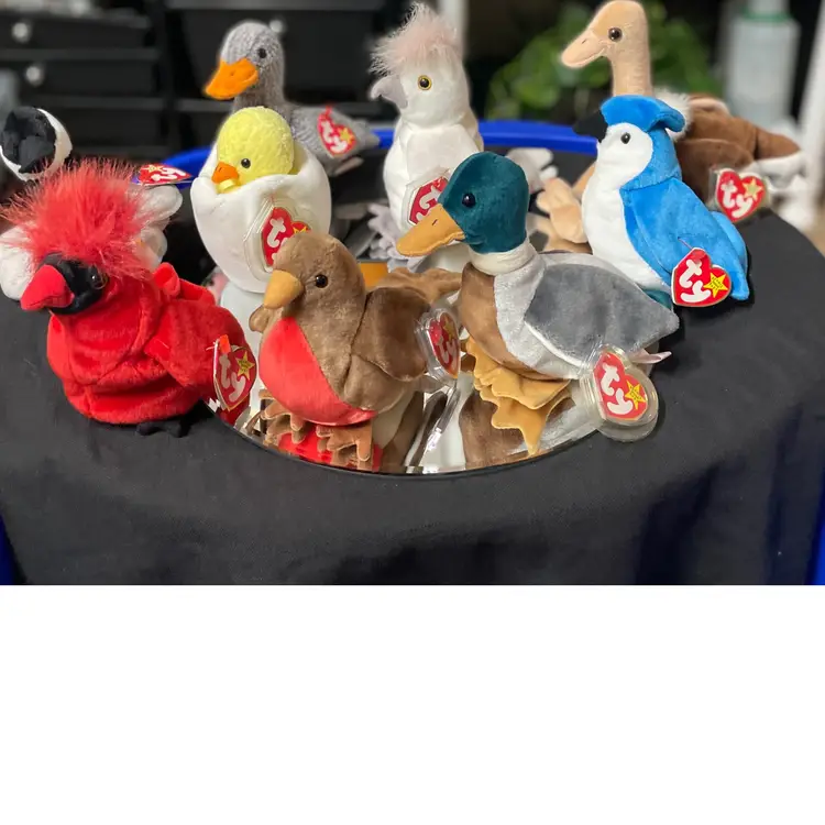 Flock Of 9 Bird Beanie Babies