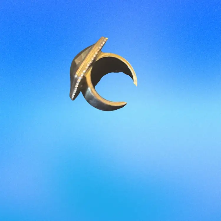 Vintage Go, Tone, Black Square Ring Size 8 1/2