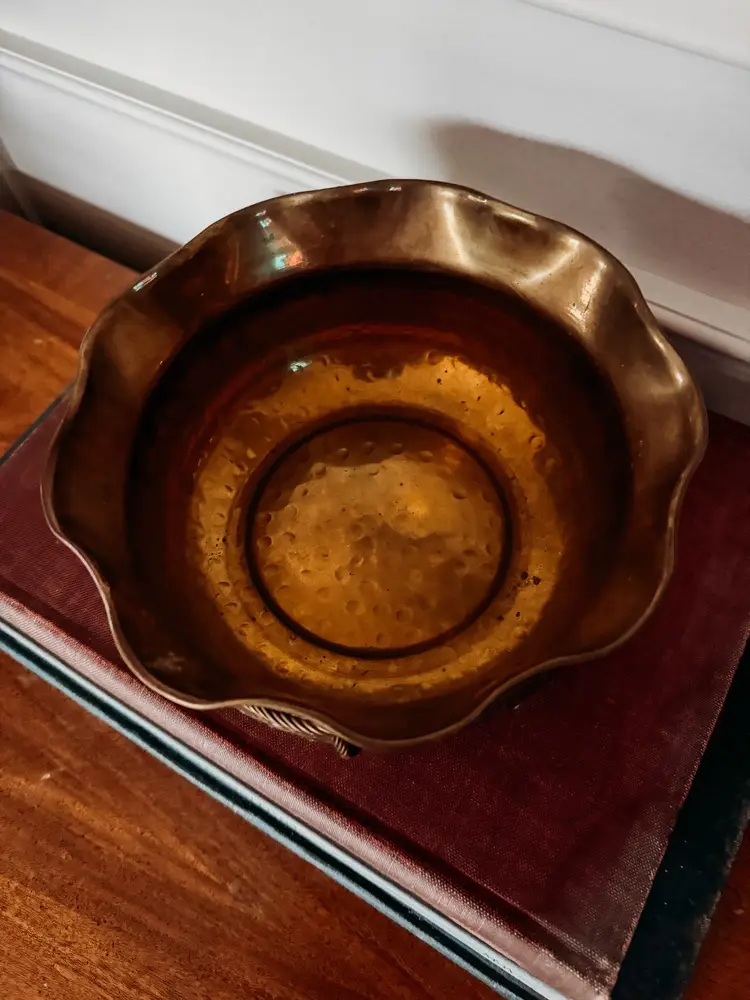 Hammered Brass Planter
