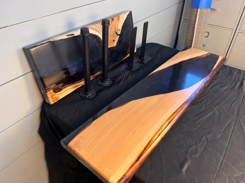 floating river epoxy shelves