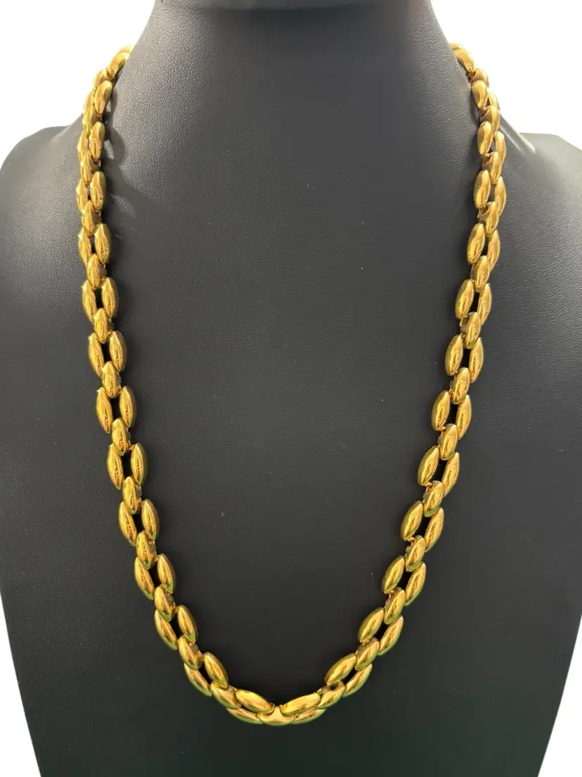 #01 88. Vintage Napier Signed Goldtone Necklace-20in