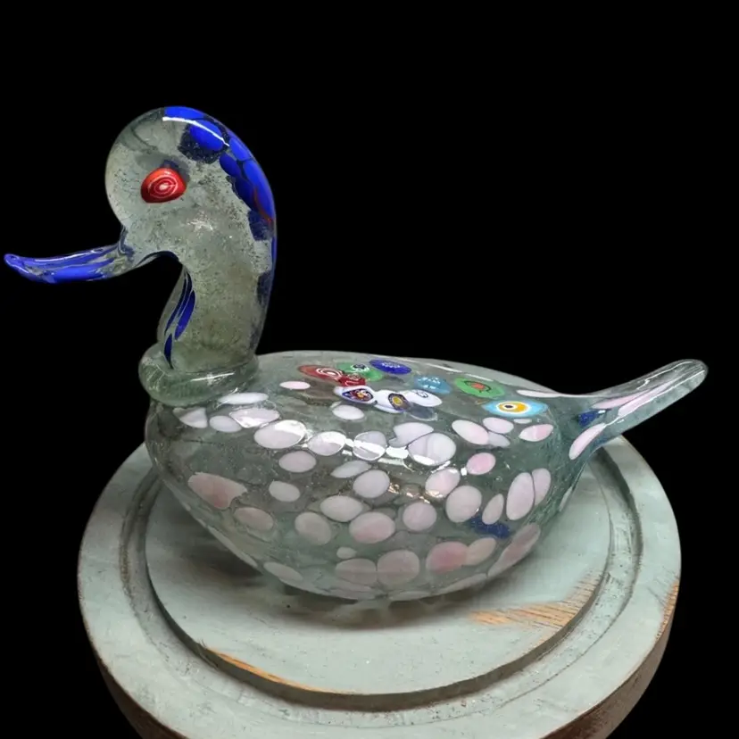 Milifiori Art Glass Duck, 7 in W x 4 in H