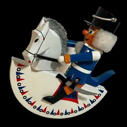 Vintage 10” ERZGEBIRGE Expertic Rocking Horse Nutcracker Made In Germany