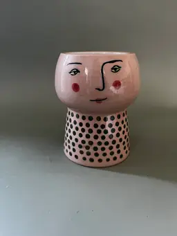 Opalhouse Stoneware Face Planter Vase Abstract Art Whimsical Anthropomorphic