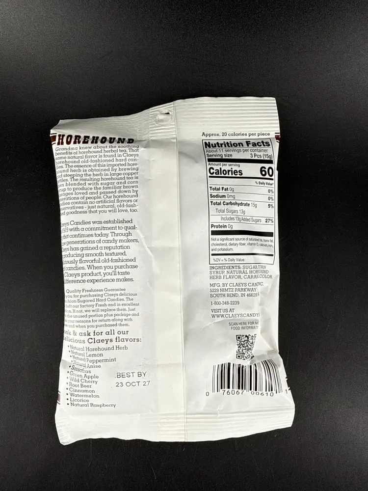 Claeys Old Fashioned Hard Candies "Horehound" 6oz