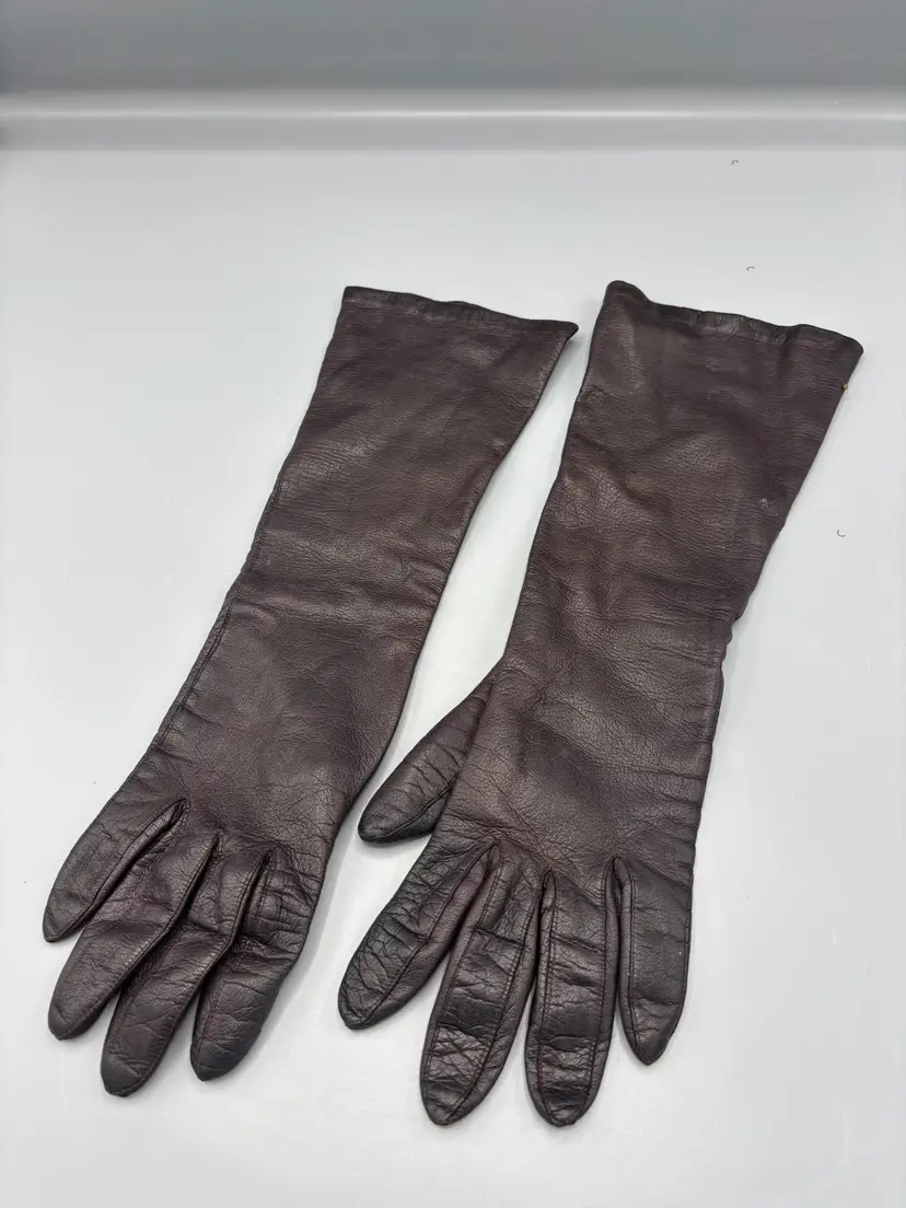 Vintage long leather gloves