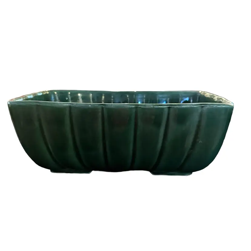Vintage Hull USA F42 Dark Green Planter, Excellent Condition