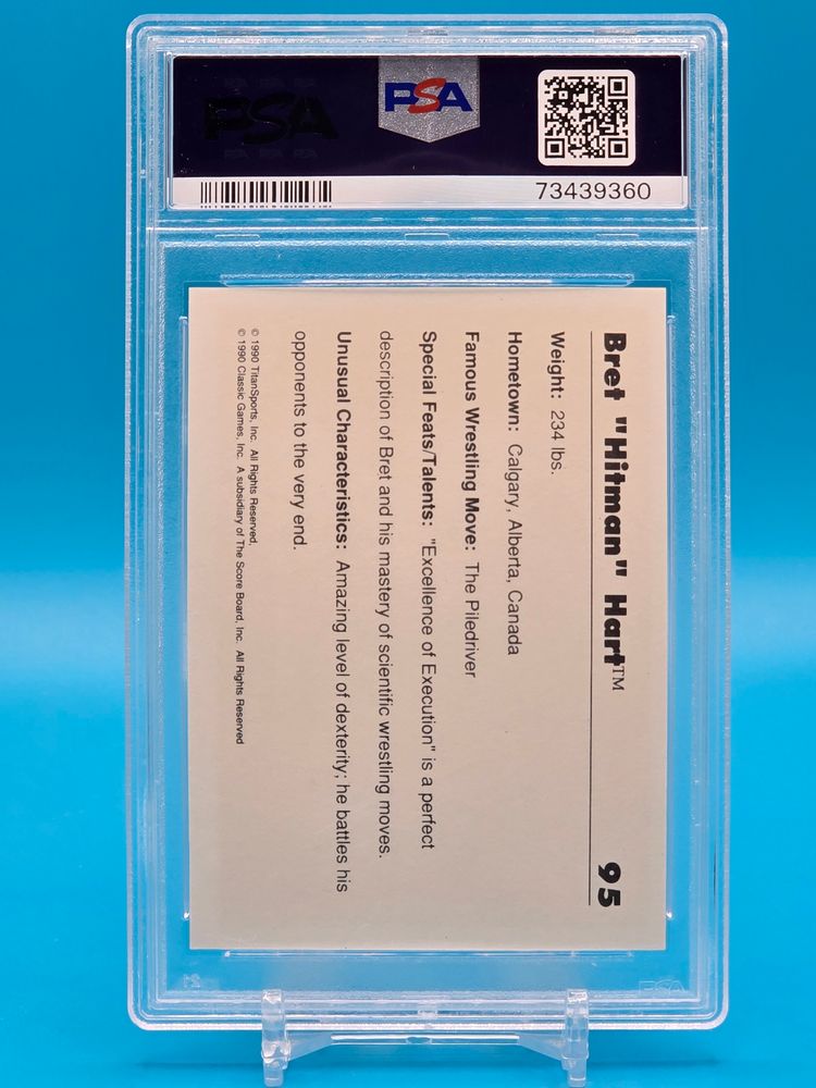 Bret "Hit Man" Hart 1990 Classic WWF PSA DNA auto
