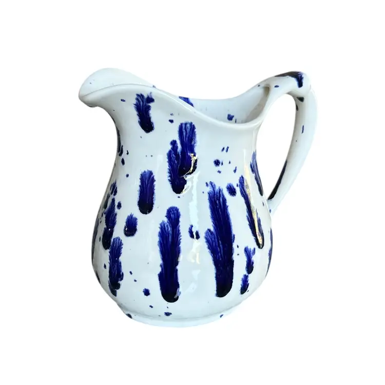 Hand Painted Mini Jug Vase - Blue and White Splatter