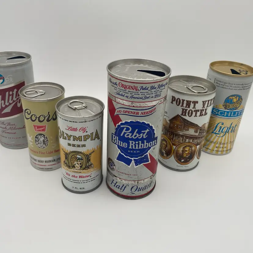 Collectible Beer Can Bundle - Vintage Mixed Brand Six Pack #19 - 1970's-1990’s
