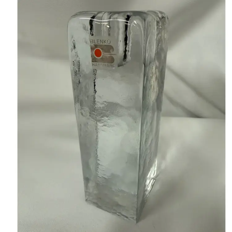 BLENKO Candle Holder Ice Cube Design