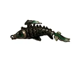 Incredible Antique Cloisonné Enamel Articulated Fish Pendant - 2” Long