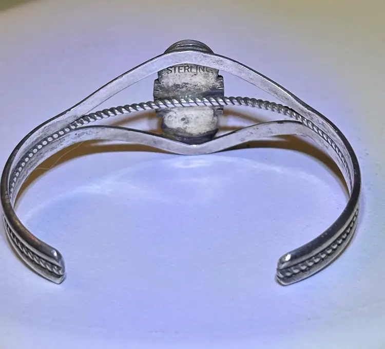 Native American Style Sterling Silver Cuff Bracelet, Vintage