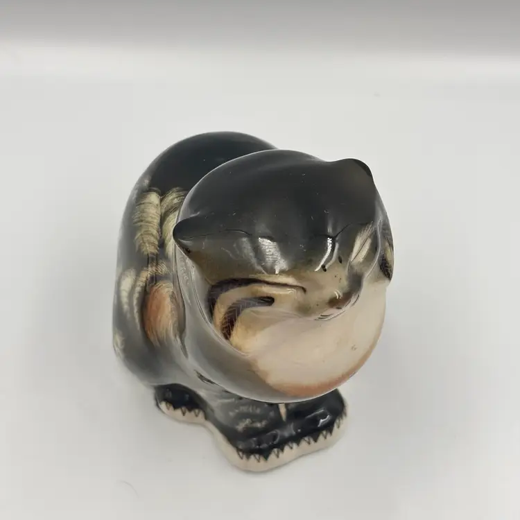 Russian Lomonosov Porcelain Figurine Pallas Cat Wildcat USSR 6”