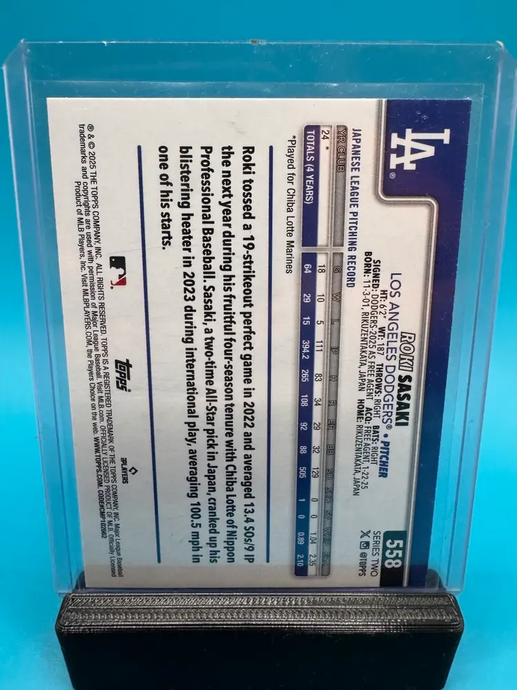 Roki Sasaki Topps Montgomery Club Foil RC Los Angeles Dodgers