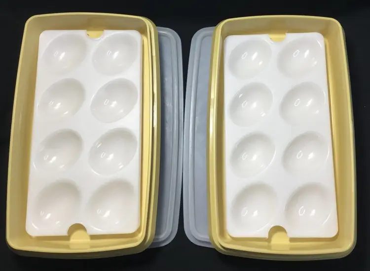 Tupperware deviled egg keepers, set of 2, each holds 8 eggs
