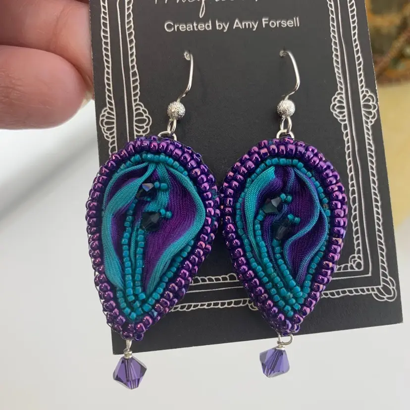 Bead Embroidered Earrings