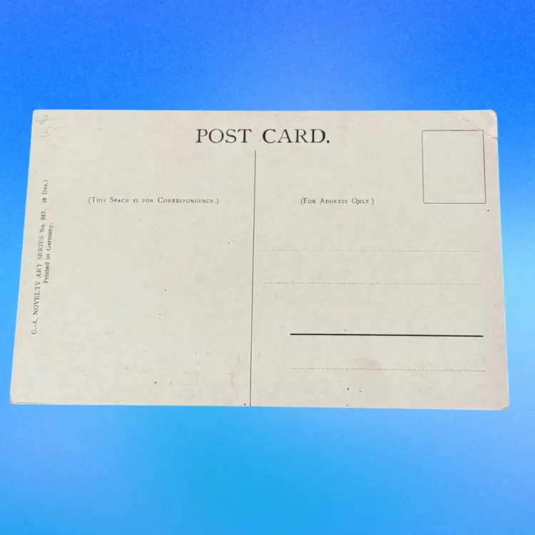 Antique “A Happy Easter” Anthropomorphic Rabbits Egg Hunt Colorful Thiele Easter Postcard, Unused HTF (Germany)