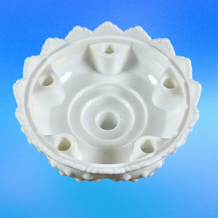 White Fenton Milk Glass Hobnail Foooted 6 Candle/Flower Holder Centerpiece Bowl 6.5” x 3.5”