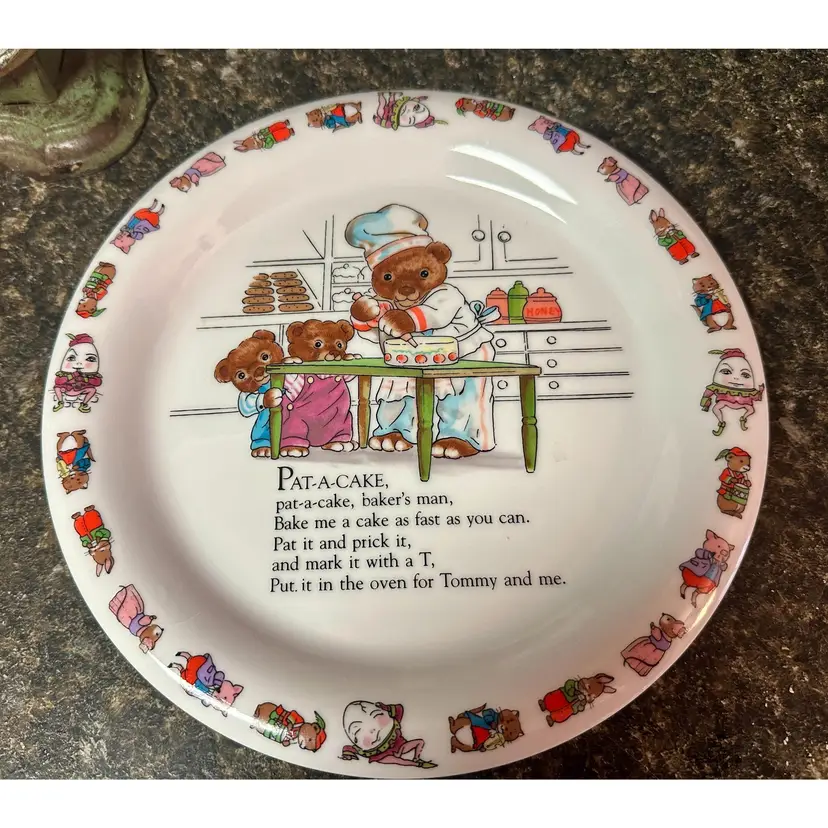 Shafford Japan Vintage 1986 Mother Goose Pat-A-Cake Child's Kids' Baby 9" Plate