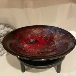 Moorcroft Made In England Bowl Pottery Flambé MCM Signed