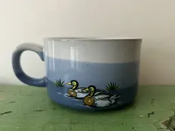 Duck Coffee Mug made by Otagiri Japan. Flying Bird Nature Mallard Water Vintage