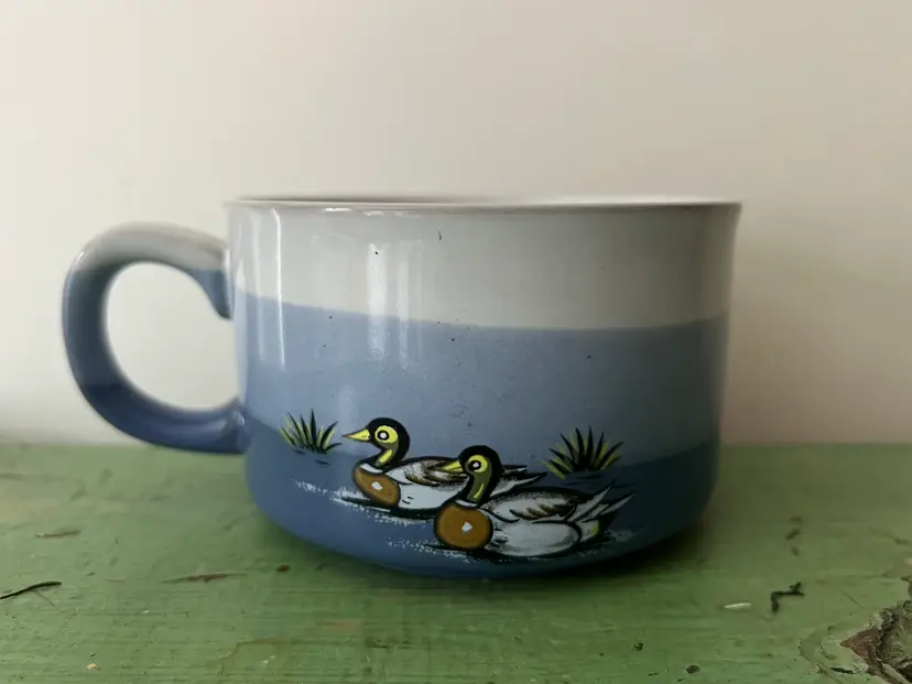 Duck Coffee Mug made by Otagiri Japan. Flying Bird Nature Mallard Water Vintage