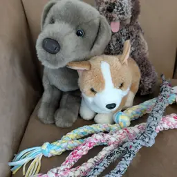 Lily's Large Dog Chew - Pink & Cream with Handle