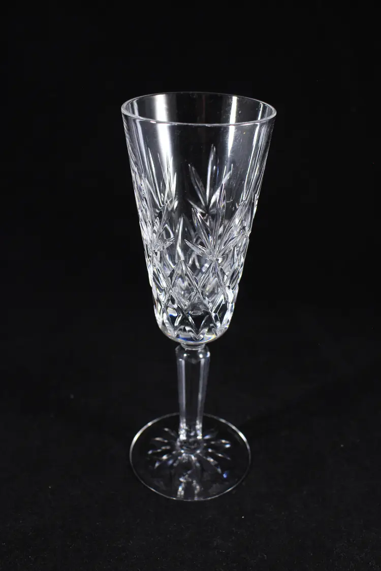 Lenox USA Charleston Fluted Clear Cut Crystal Champagne Glass Signed
