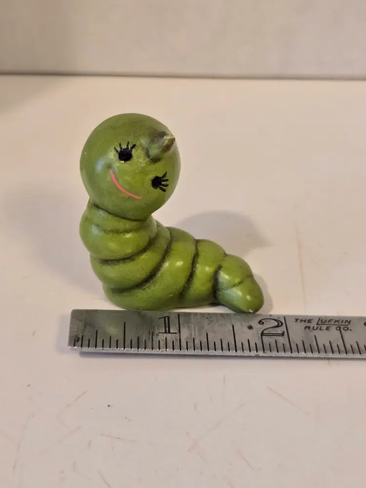 Vintage Anthropomorphic Ceramic Green Caterpillar