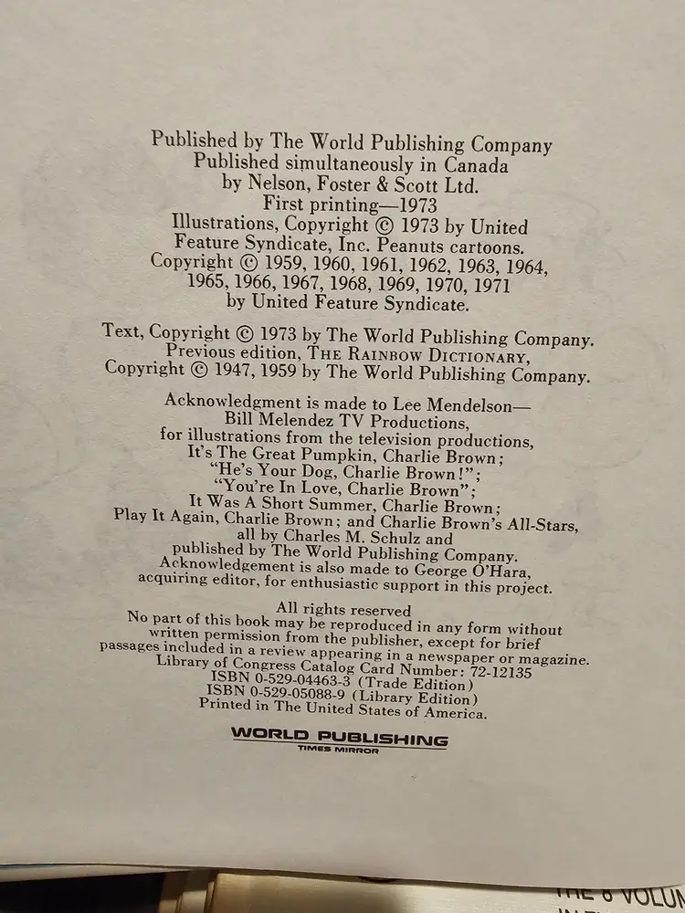 Charlie Brown Dictionary Complete Set A-Z