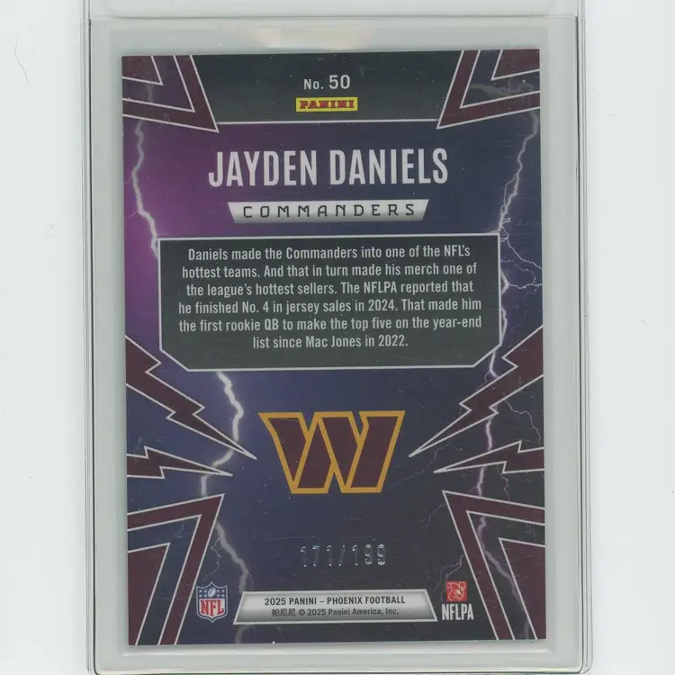 Football 2025 Panini Phoenix - Thunderbirds Jayden Daniels #50 171/199 Washington Commanders