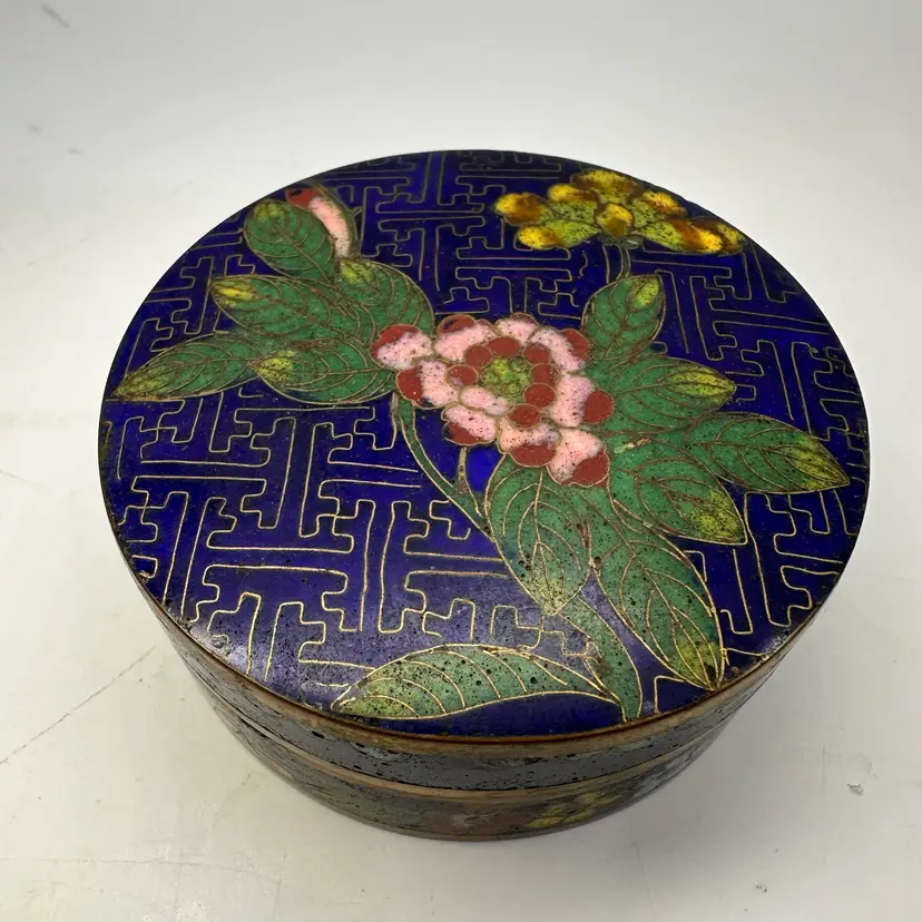 Cloisonné Enamel Round Trinket Box