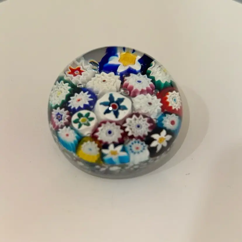 MURANO, glass paperweight millefiori  2.5 inches